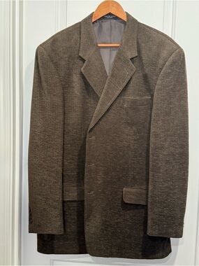 90’s Alfani Men's Green/Brown Textured Sport Coat